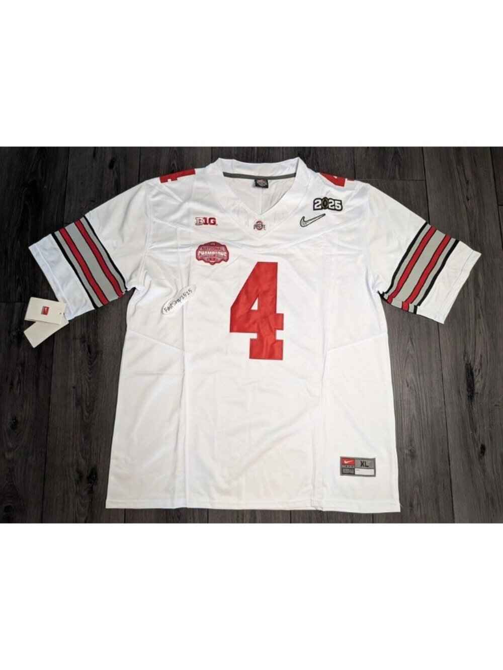 Jeremiah Smith #4 Ohio State Buckeyes White 🏈 Stitched Men's Jersey